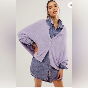 Free People One Sela Cardigan in Lavender Frost!